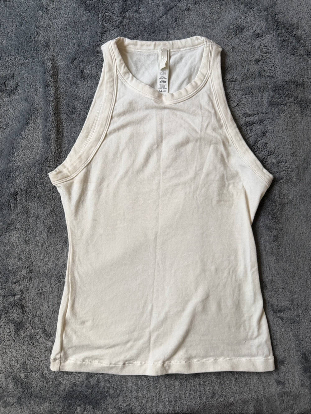 SKIMS Cream Ribbed Tank Top